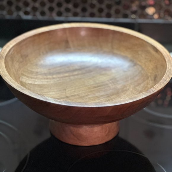 Beautiful Wood Pedestal Bowl - Picture 12 of 15